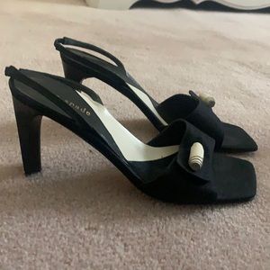 Kate spade Black linen 2.5 inch heel